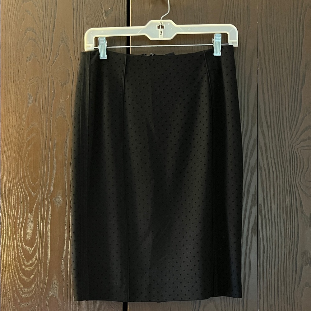 White House Black Market pencil black skirt with black dots. Size 2